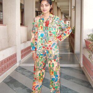 Lovely Farida kahlo Printed Pyjamas Set, Pure Cotton Pjs set, Nightwear Pajamas